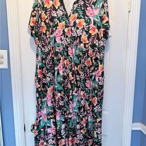 Tropical Floral Maxi Dress